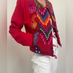 Artisan jacket Colorful hand Embroidered Jacket size large